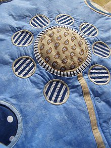 Úžitkový textil - V krajine zázrakov....béžovo-modré prevedenie-zástena :) - 3671078