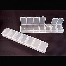 Nástroje - Plastový box komponenty jednoradý/ 15,5x3,3cm/ 1ks - 3674163