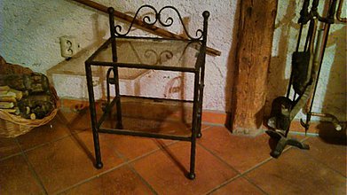 Nábytok - Kovový kovaný štýlovy nočný stolík PILOTEK II. - 3678721