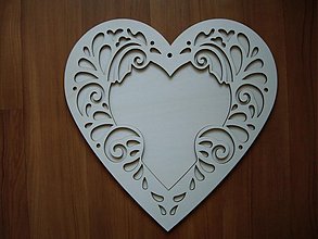 Rámiky - Vyrezávané srdce 30 cm - fotorámik - 3688126