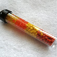 Korálky - Rokajl 4mm MIX v tube-30g (4-žltá/oranž) - 3721130