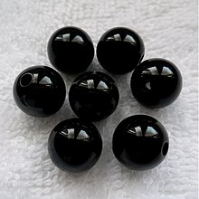 Korálky - Plastové korálky 12mm-1ks (čierna) - 3721332