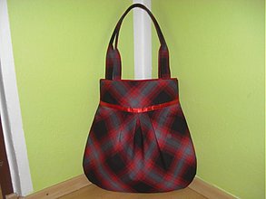 Veľké tašky - Čierno-červené kocky - 374874