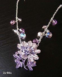 Náhrdelníky - Fialová kvetinka náhrdelník - 455862