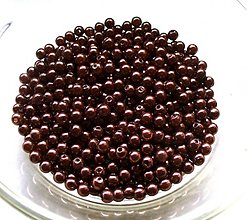 Korálky - čokoládové perličky 4mm/ 100ks - 606679