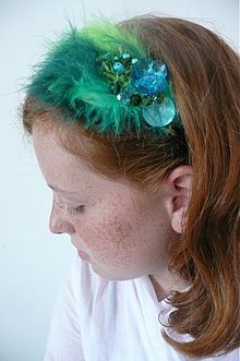 Ozdoby do vlasov - modrozelené trblietanie by Hogo Fogo - 632171