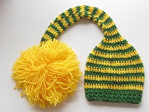 Detské čiapky - Elfská žlto-zelená... - 669222