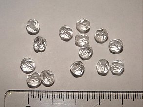 Korálky - Sklenené brúsené korálky 6mm-1ks (1-krystal) - 705745