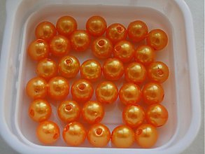 Korálky - Plastové korálky 8mm-20ks (oranžová) - 713649