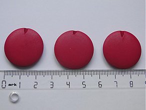 Korálky - Drevené placky 2,5cm-1ks (ruž.fialová) - 728373