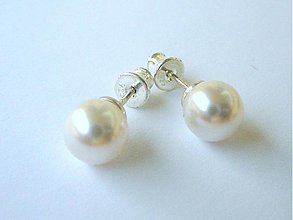 Náušnice - Swarovski perly 10 mm  v troch farbách !!! - 747738