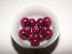 Korálky - Voskované perly 10mm-8ks (ruž.fialová) - 834295