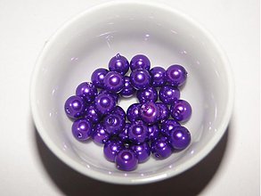 Korálky - Voskované perly 6mm-30ks (fialová tmavá) - 844970