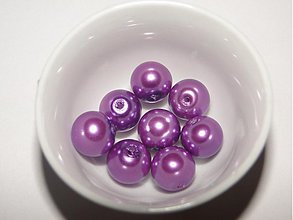 Korálky - Voskované perly 10mm-8ks (fialová) - 845031