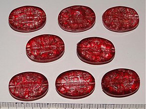 Korálky - KRAKL plast 18x25mm-1ks (červená) - 869513