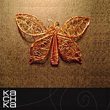 Brošne - Drôtená brošňa - Motýľ - 880705