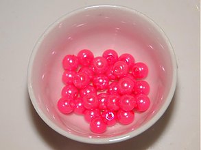 Korálky - Voskované perly 6mm-30ks (ružová reflexná) - 894147