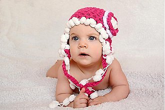 Detské čiapky - Pink baby pre väčšie deti... - 909029
