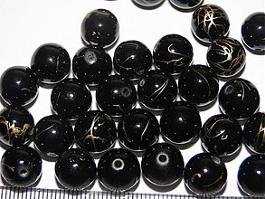 Korálky - Plast 10mm-10ks (čierna) - 937002