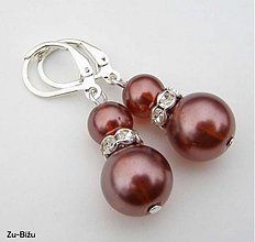 Náušnice - Hnedé perličky - 945190